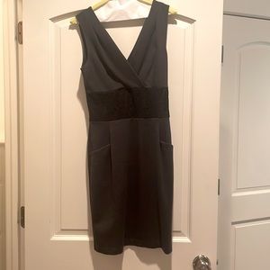 Weston Wear size small gray dress with black lace waist detail